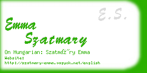 emma szatmary business card
